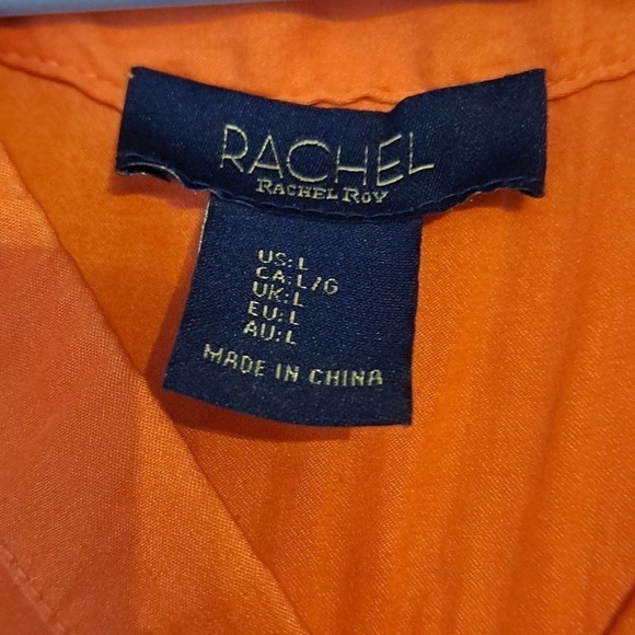 Rachel Roy Bright orange sleeveless blouse size L - Picture 3 of 4